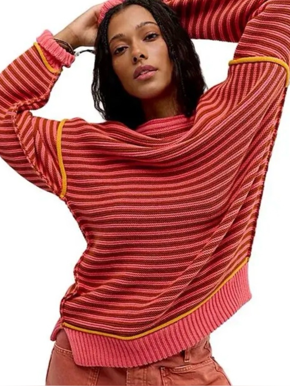 Free People We The Free Asher Pullover. NWT. Coral